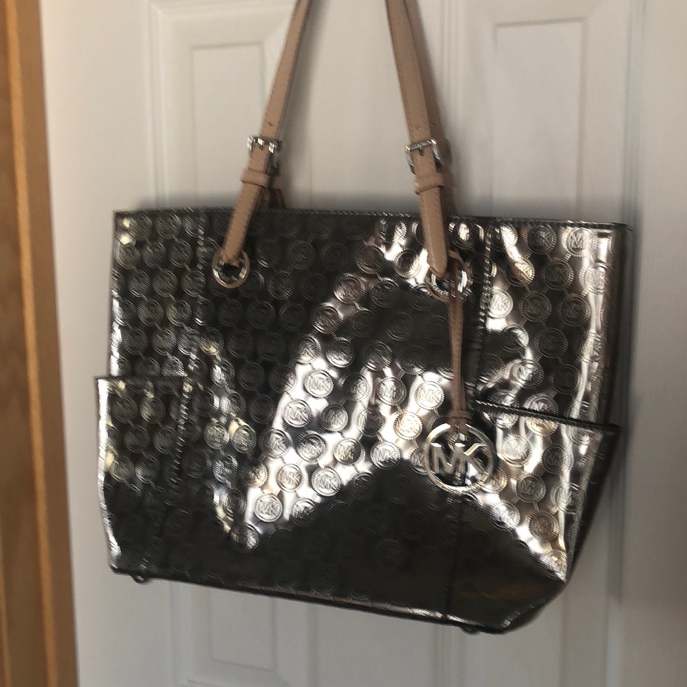 Michael Kors Pewter Jet Set tote